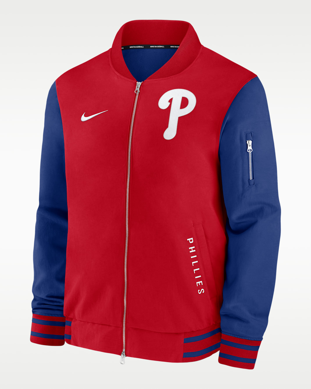 Philadelphia Phillies Authentic Collection Dugout Men's Nike MLB Full-Zip Bomber Jacket - Sport Red