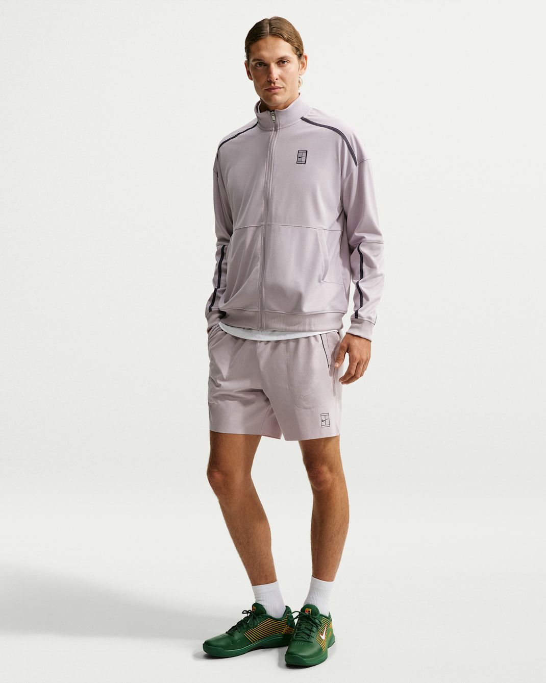 NikeCourt Advantage Men's Dri-FIT 6" Tennis Shorts - Silver Lilac/Gridiron/Gridiron