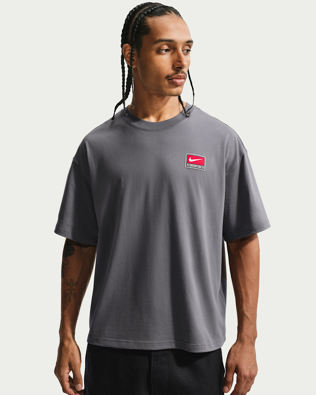 Nike Life Men's Short-Sleeve Boxy Knit Top - Iron Grey