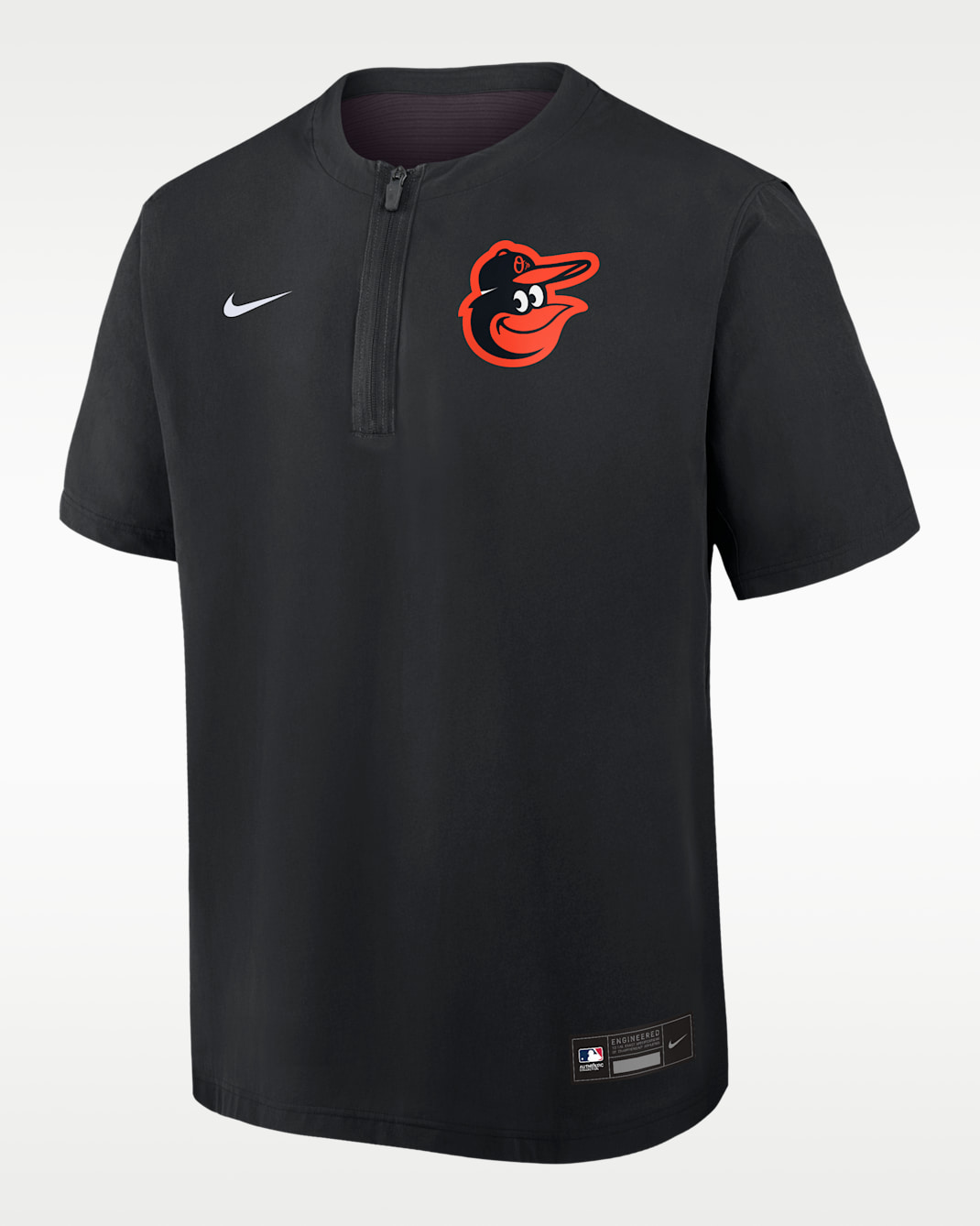 Baltimore Orioles Authentic Collection Men's Nike Dri-FIT MLB 1/4-Zip Short-Sleeve Windshirt - Black