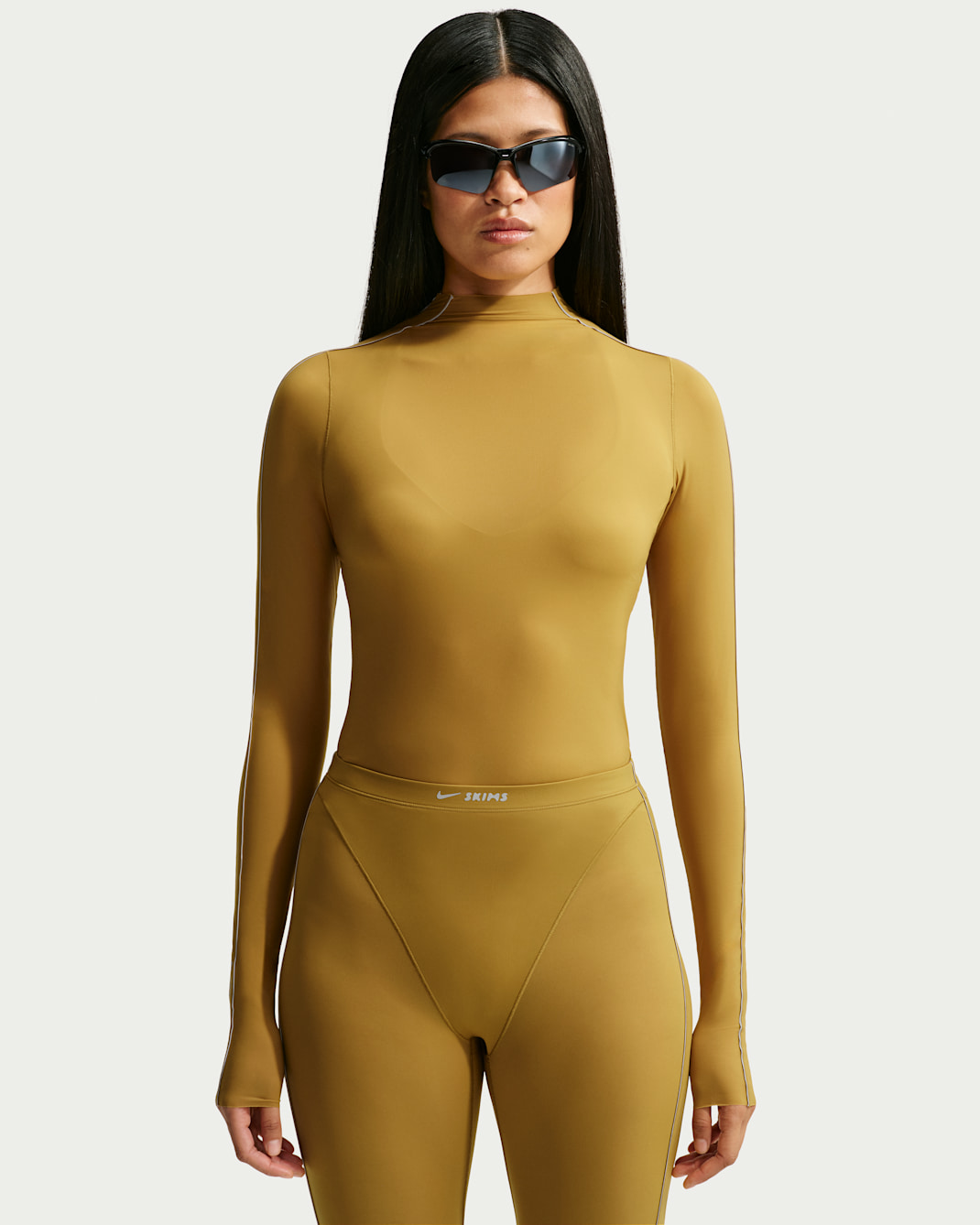 NikeSKIMS Weightless Women's Mock-Neck Long-Sleeve Top - Ochre