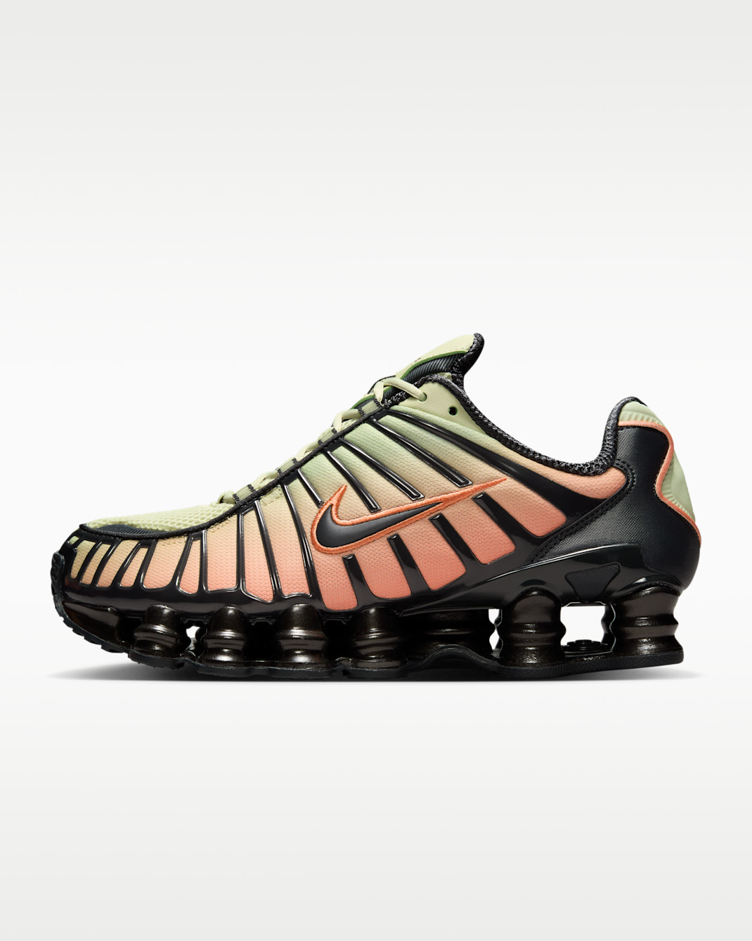 Nike Shox TL Fade-sko til kvinder - Off Noir/Olive Aura/Orange Frost