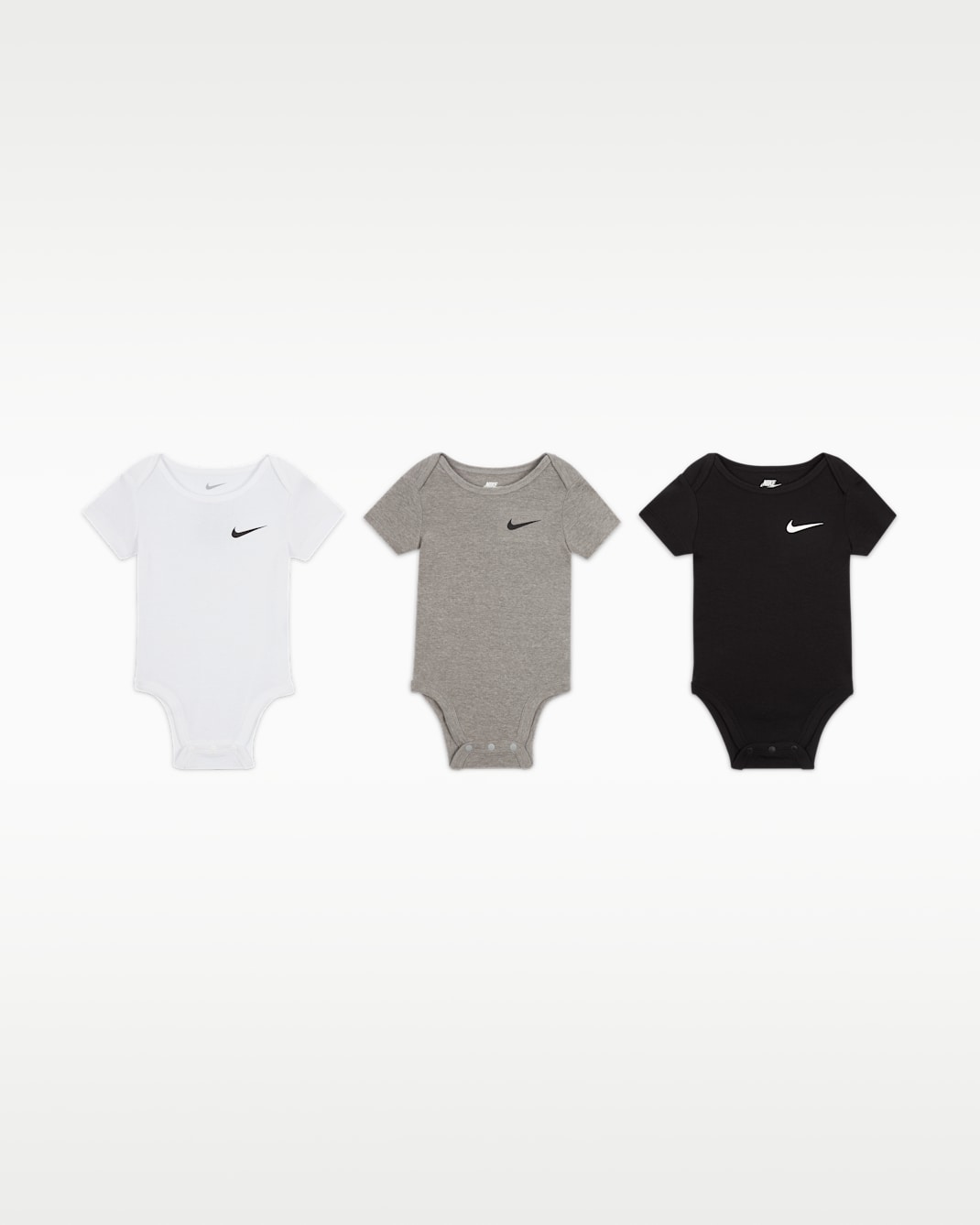 Nike Baby Mini Me Bodysuits (3-Pack) - Dark Grey Heather