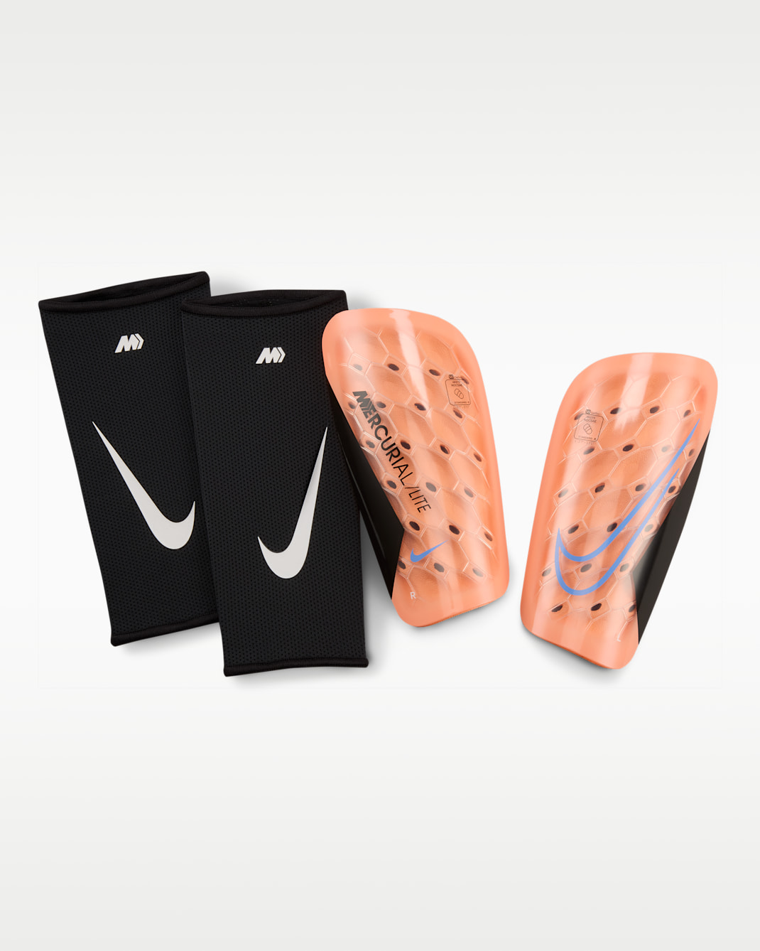Nike Mercurial Lite Soccer Shin Guards - Orange Pulse/Black/Royal Pulse