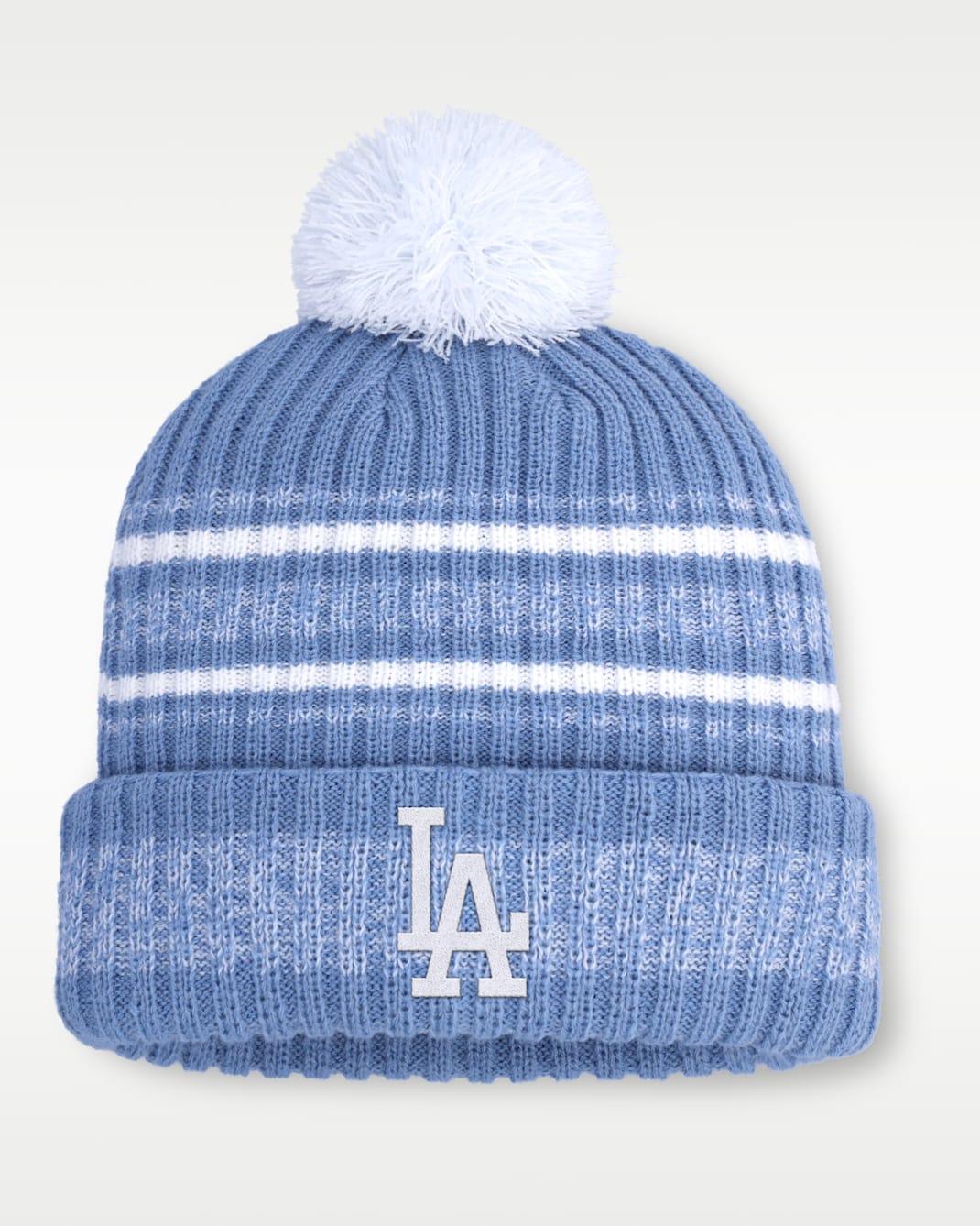 Los Angeles Dodgers Peak Men's Nike MLB Cuffed Pom Beanie - Light Blue