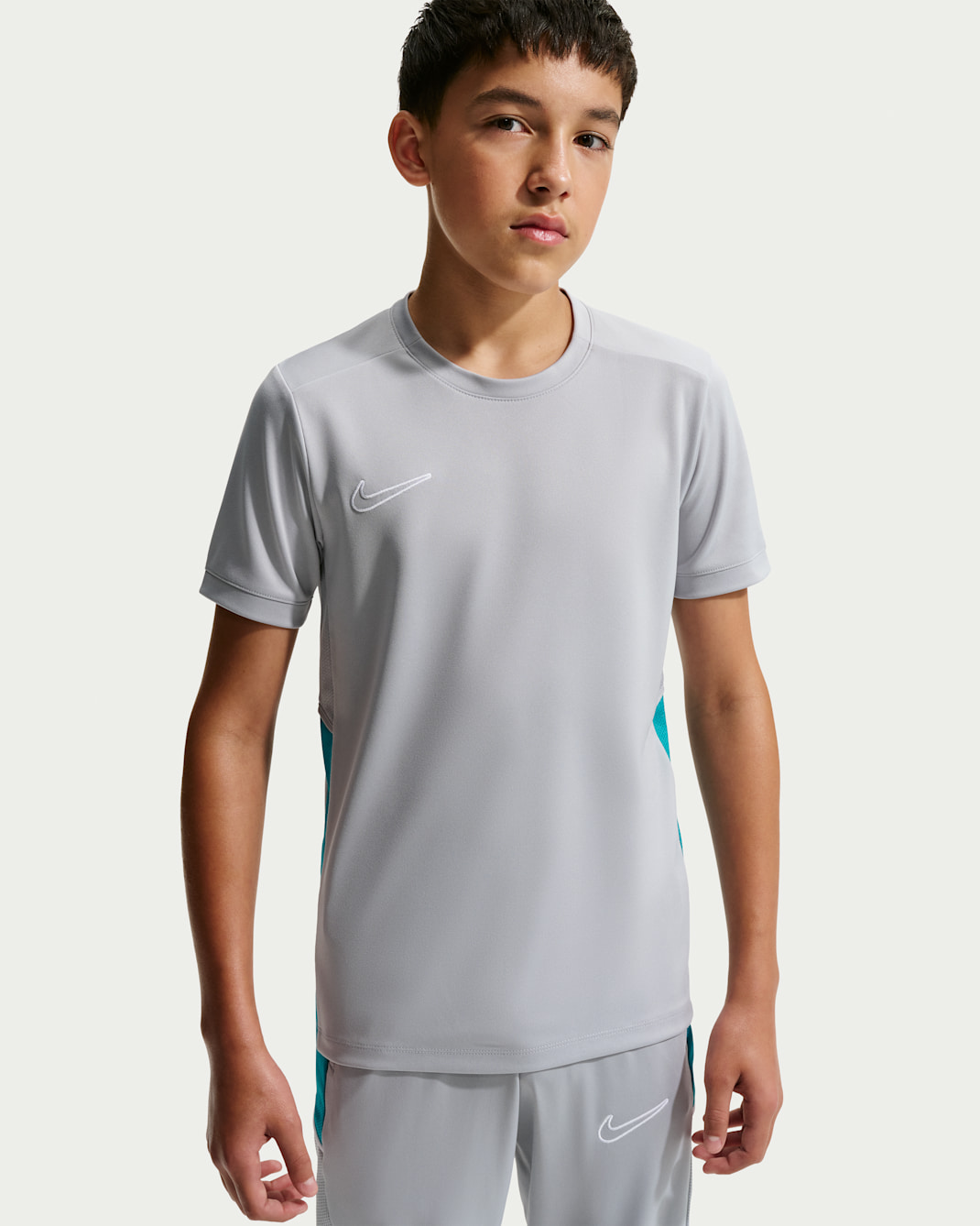 Nike Academy Big Kids' Dri-FIT Soccer Top - Wolf Grey/Wolf Grey/Energy/White