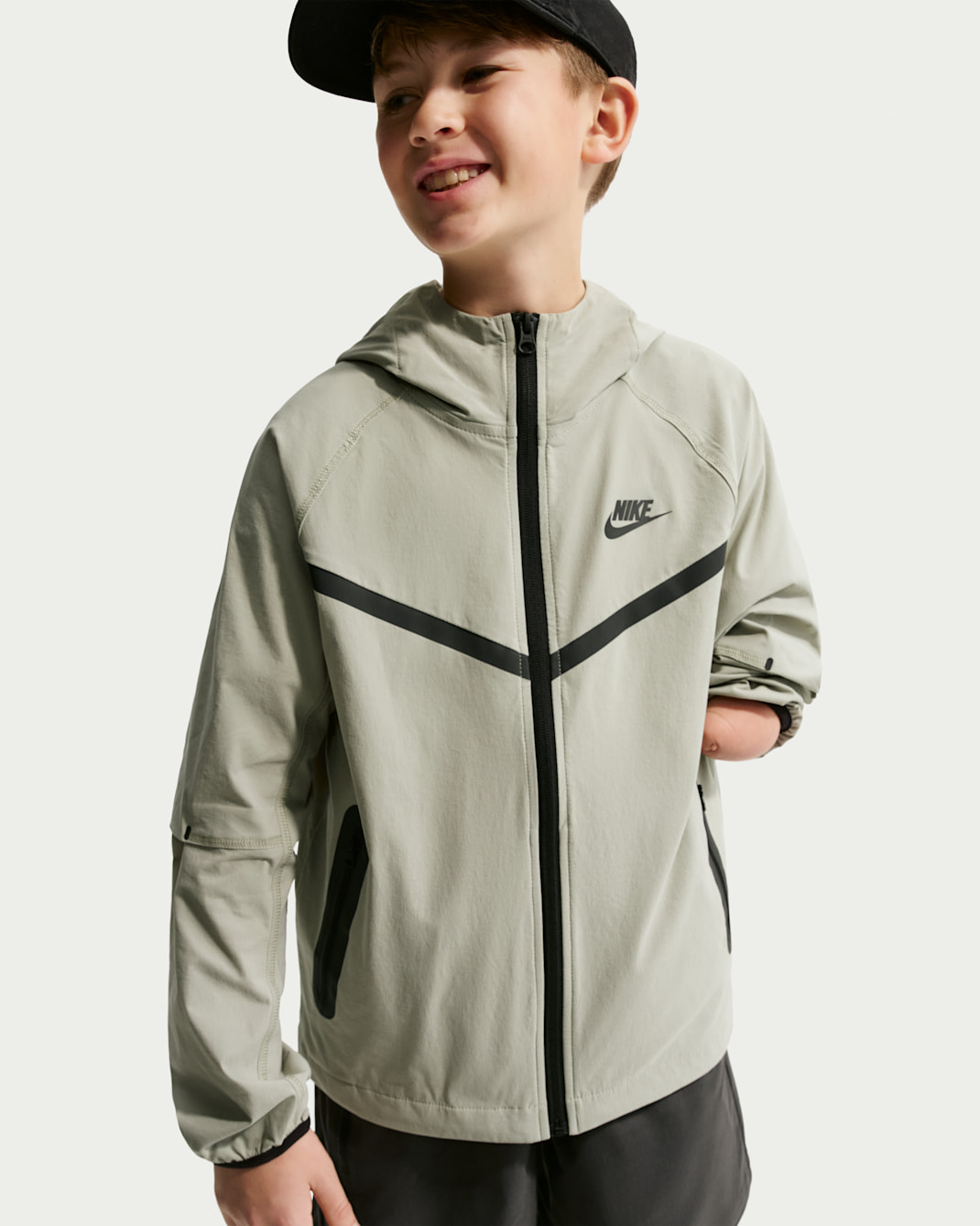 Veste tissée Nike Tech pour ado (garçon) - Spruce Fog/Noir