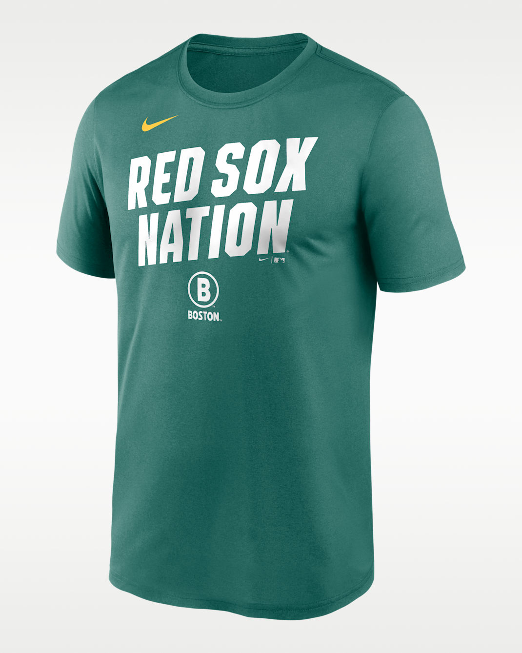 Playera Nike Dri-FIT de la MLB para hombre Boston Red Sox City Connect Team Phrase Script - Verde