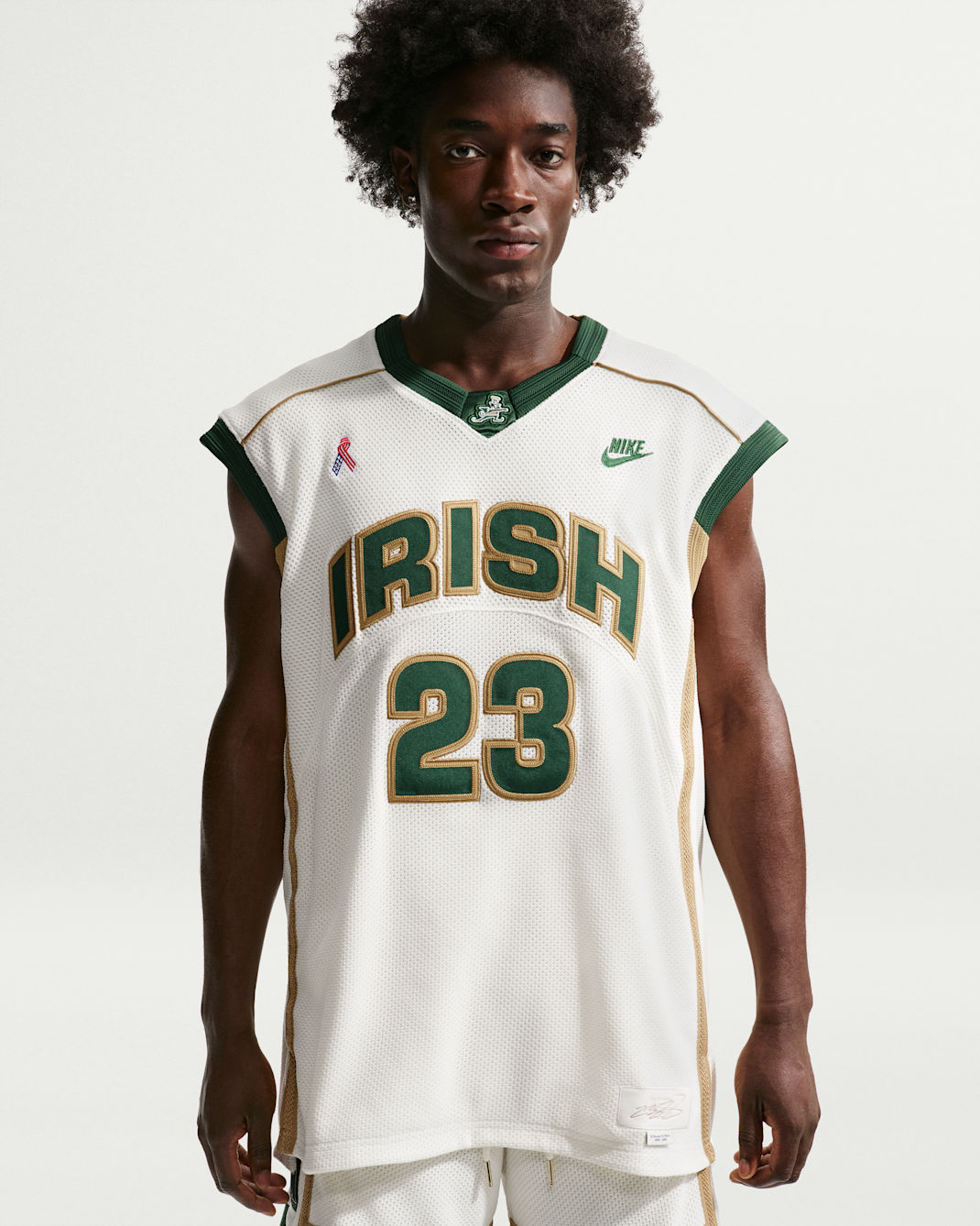 LeBron Nike Men's Basketball Jersey - Sail/Gorge Green/Club Gold/Gorge Green
