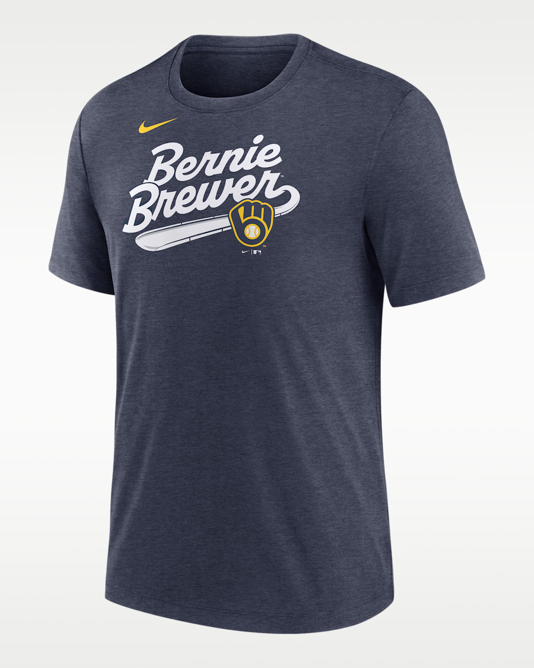 Playera Nike de la MLB para hombre Milwaukee Brewers Slide - Azul marino jaspeado