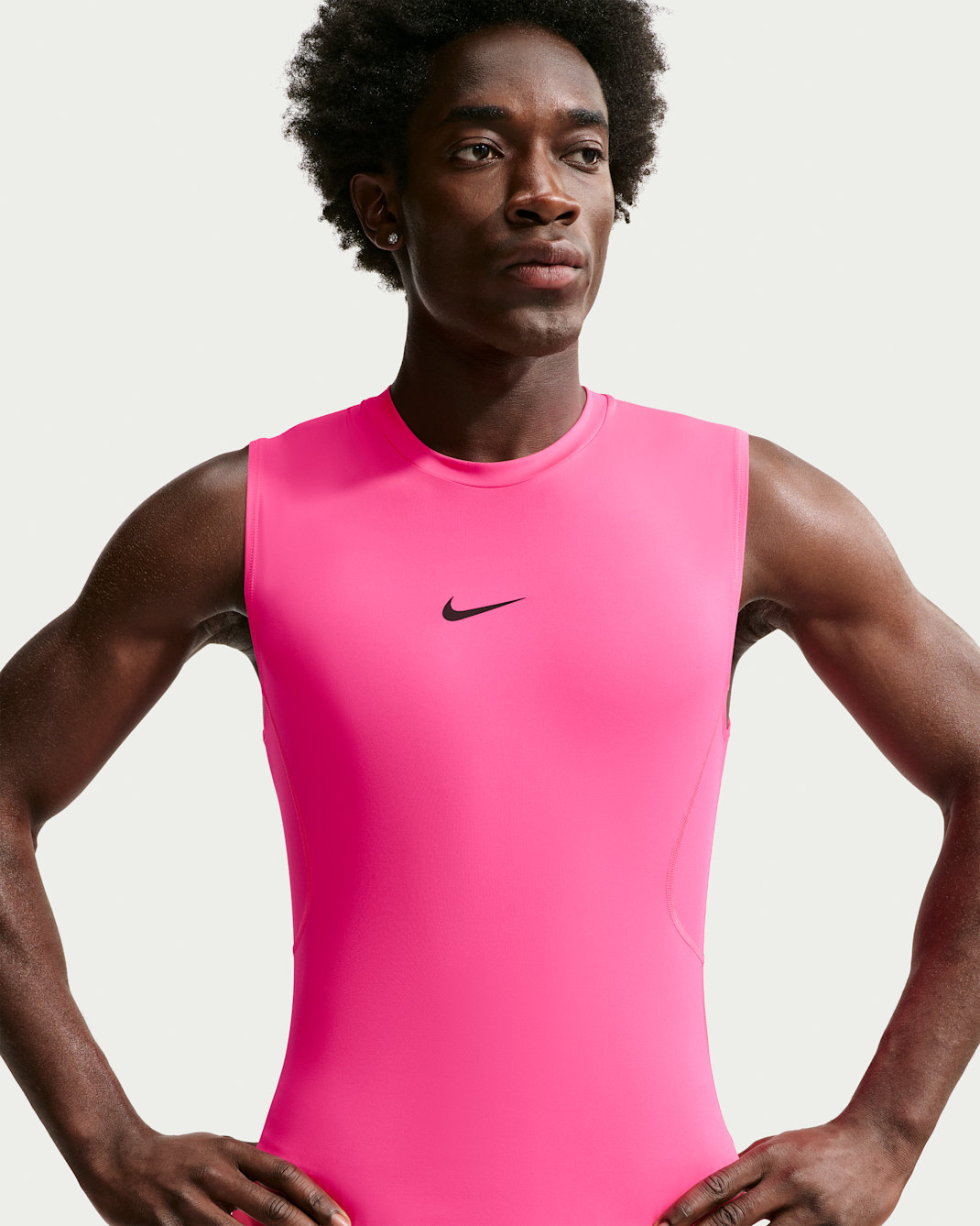 Nike Pro Men's Dri-FIT Tight Sleeveless Fitness Top - Hyper Pink/Black