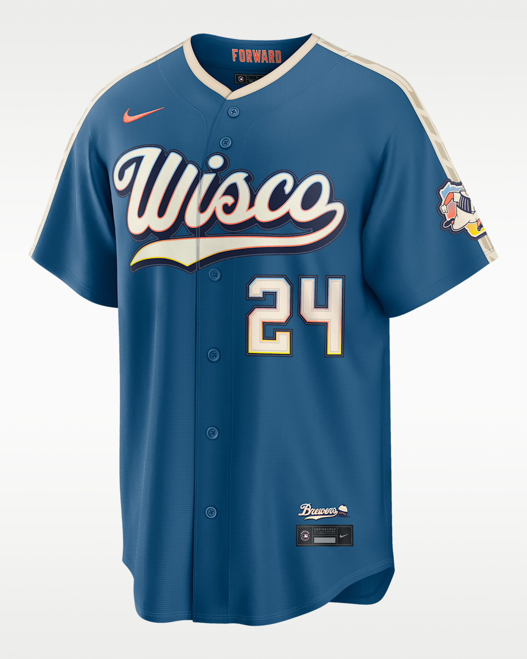 Jersey Nike de la MLB Stadium para hombre William Contreras Milwaukee Brewers City Connect - Azul mineral