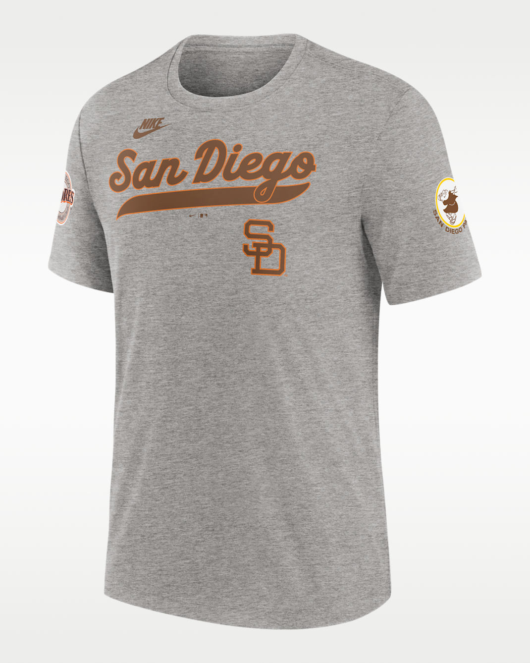 San Diego Padres Cooperstown Eras Men's Nike MLB T-Shirt - Charcoal Heather