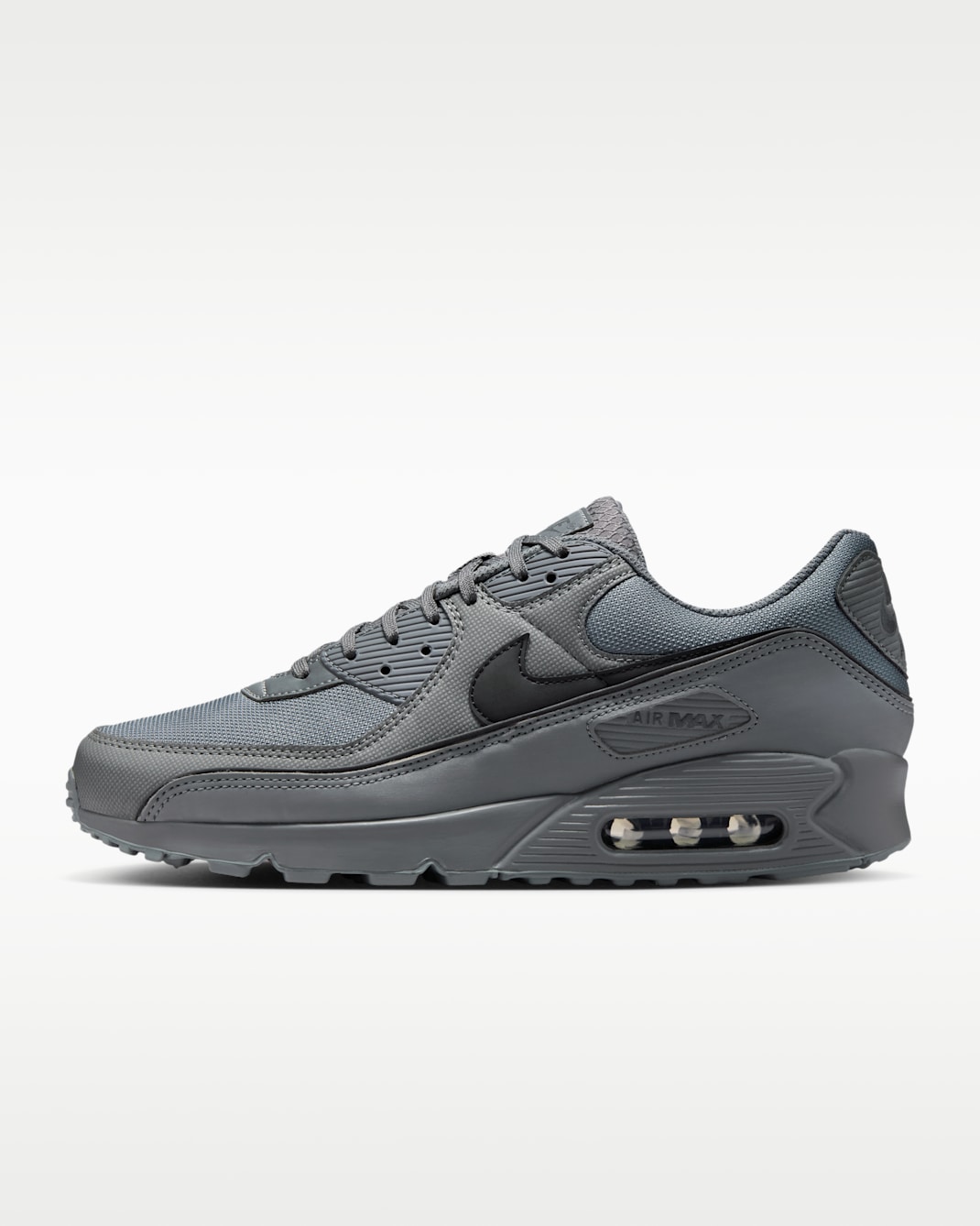 Tenis con detalles reflejantes para hombre Nike Air Max 90 Premium - Gris humo/Gris humo/Negro