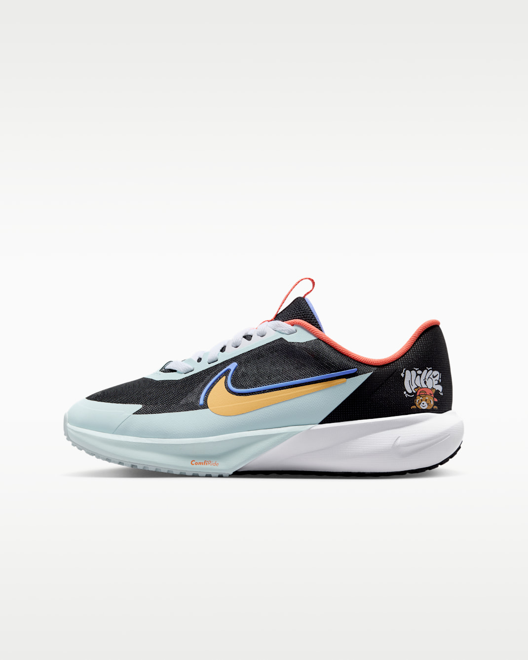 Tenis de correr para niños grandes Nike Sonic Fly - Negro/Blanco/Azul glacial/Oro topacio