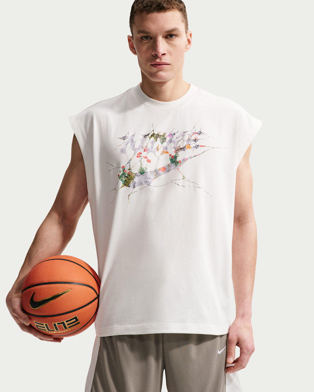 Maglia da basket senza maniche Dri-FIT Nike Standard Issue – Uomo - Sail/Turf Orange