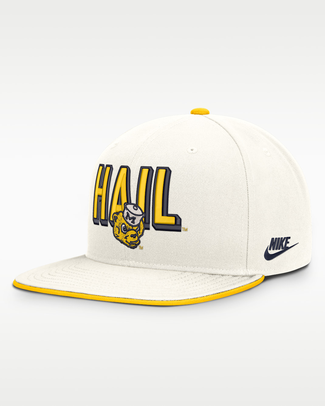 Michigan Legacy Letter & Mascot Pro Men's Nike Dri-FIT College Adjustable Hat - White
