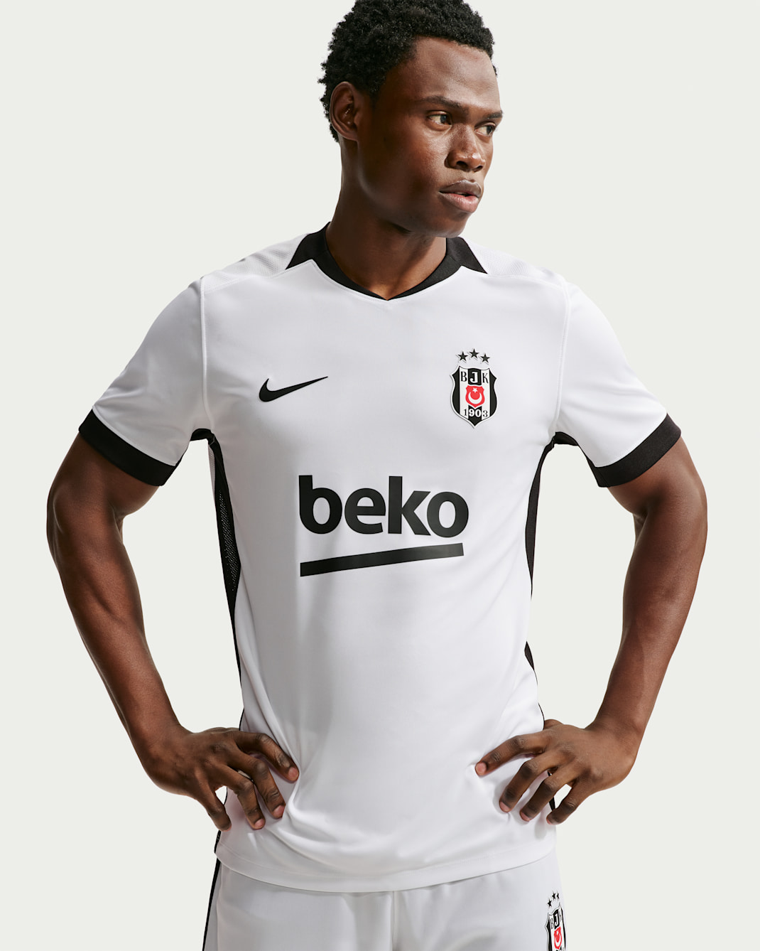 Maglia da calcio replica Nike Dri-FIT Beşiktaş J.K. 2026/27 da uomo – Home - Bianco/Bianco/Nero/Nero