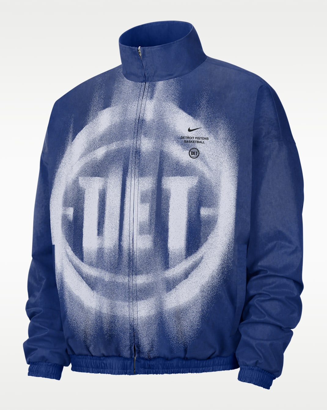 Chamarra de básquetbol para hombre de tejido Woven Detroit Pistons Standard Issue - Azul enérgico/Rojo universitario