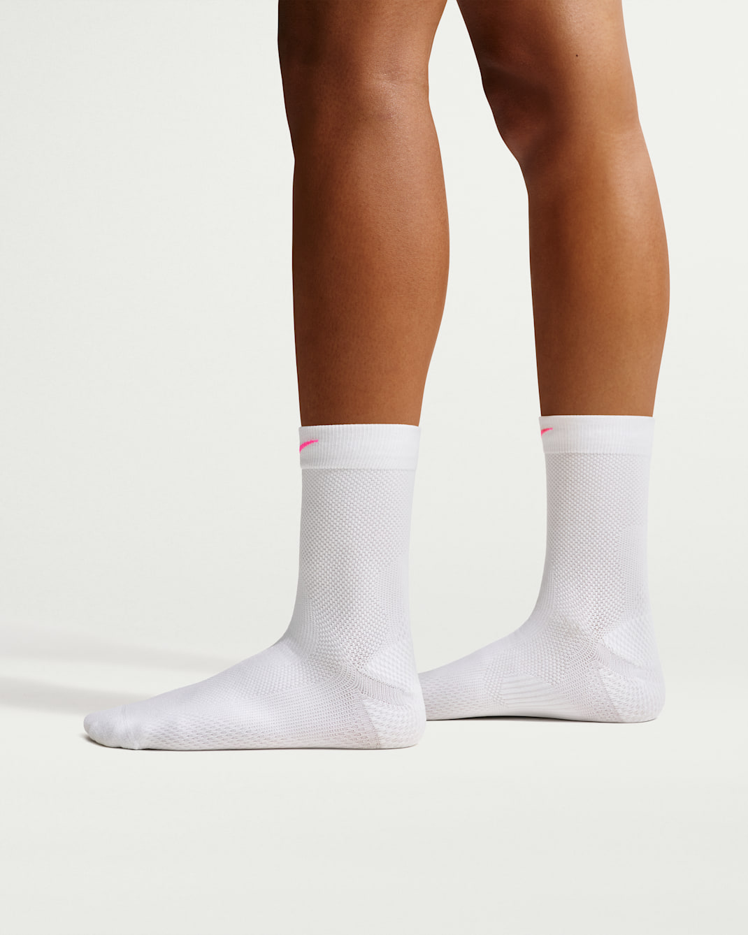 Nike Run Lightweight Running Micro-Crew Socks (1 Pair) - White/Black/Pure Platinum/Hyper Pink
