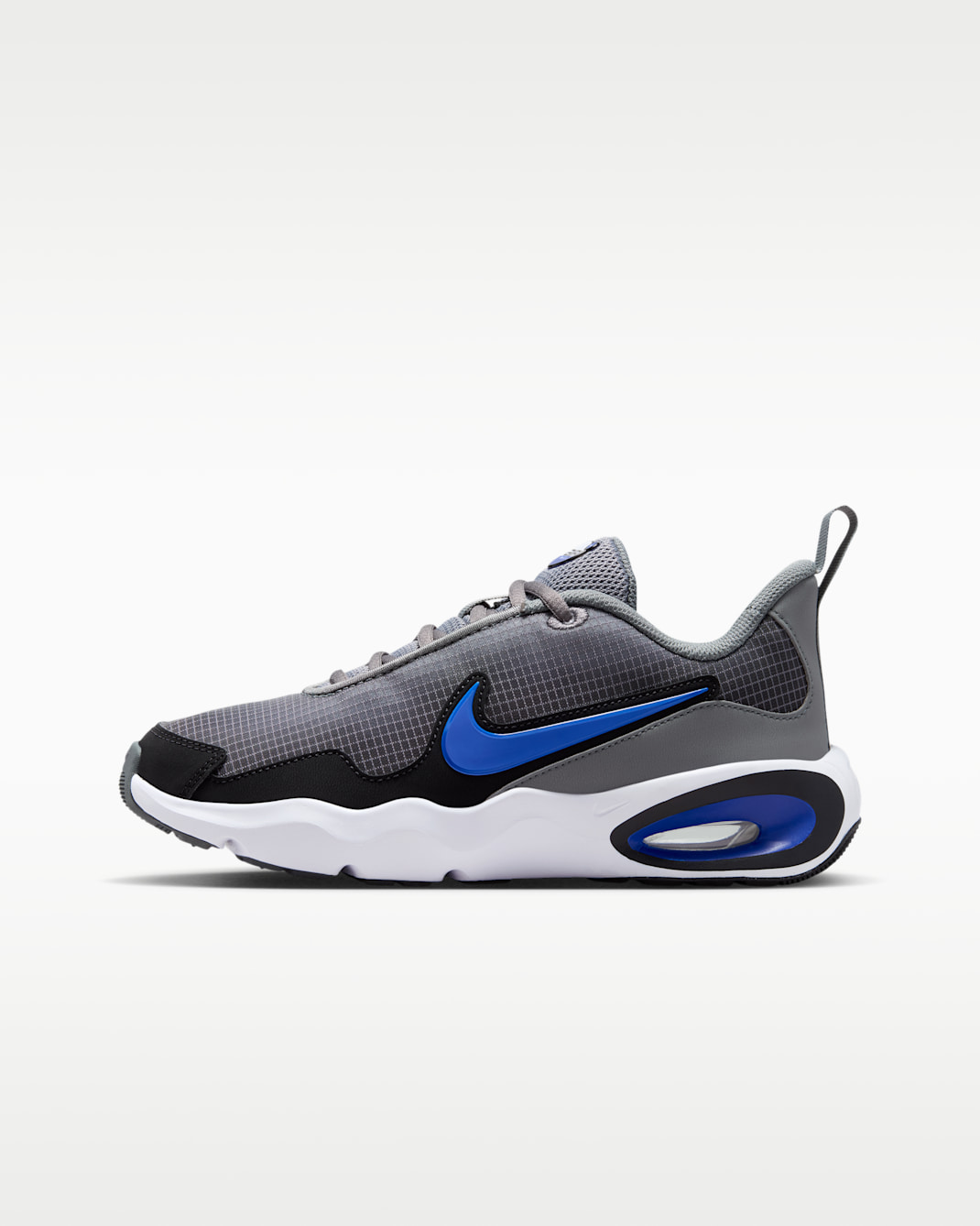 Tenis para niños grandes Nike Air Max Nova - Gris humo/Negro/Blanco/Azul carrera