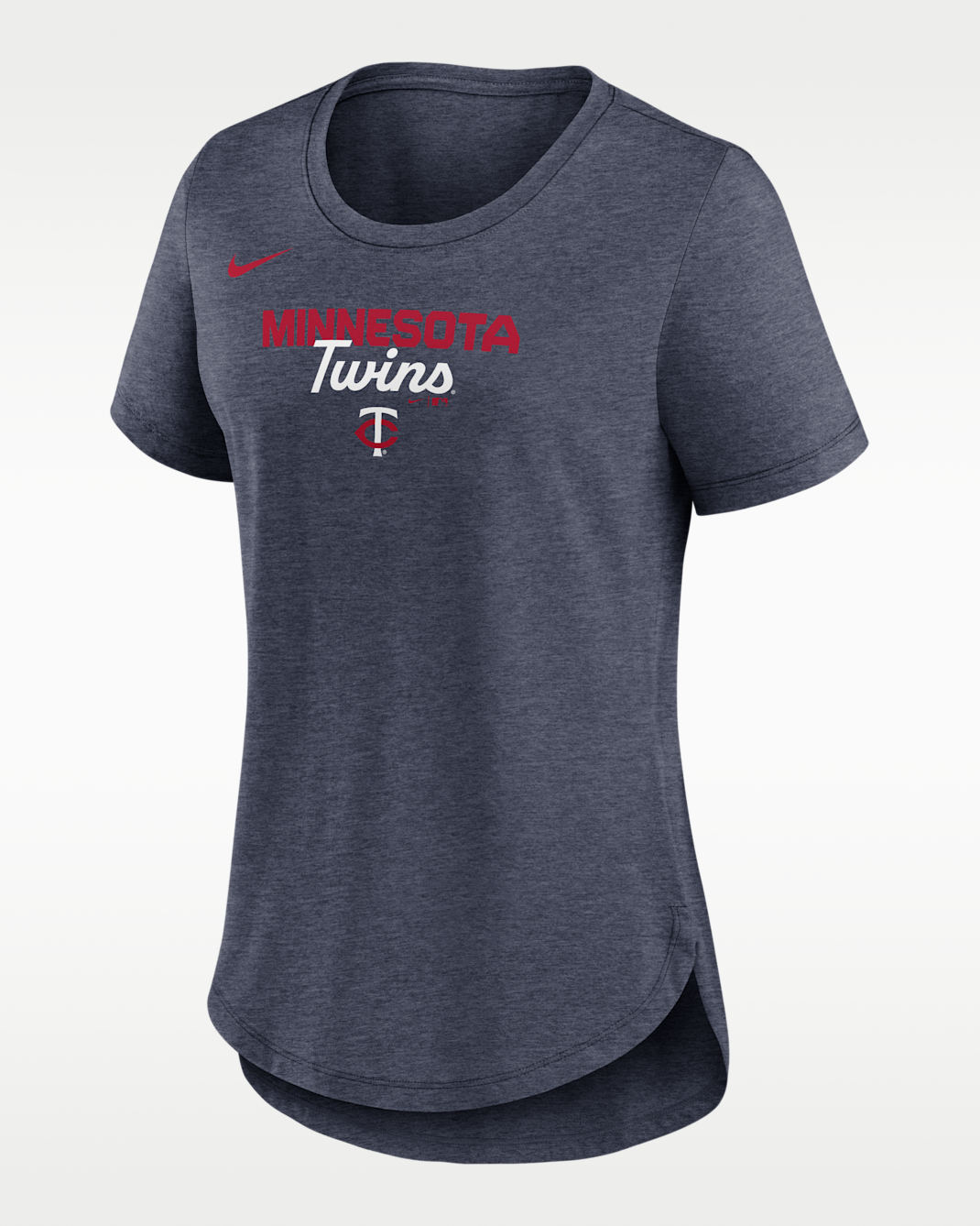 Minnesota Twins Arched Team Name Women's Nike MLB T-Shirt - Navy Heather