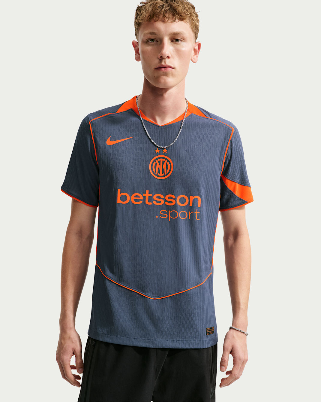 Inter Milan 2025/26 Match Derde Nike Total 90 authentiek voetbalshirt met Dri-FIT ADV voor heren - Thunder Blue/Safety Orange/Safety Orange