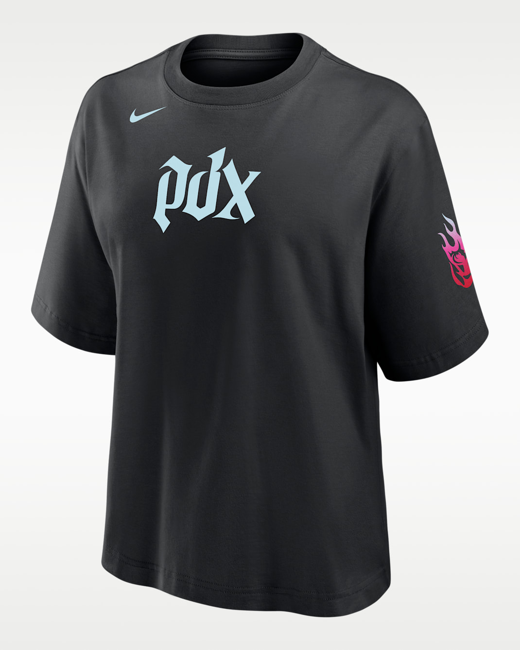 Portland Fire Women's Boxy Cotton T-Shirt - Black