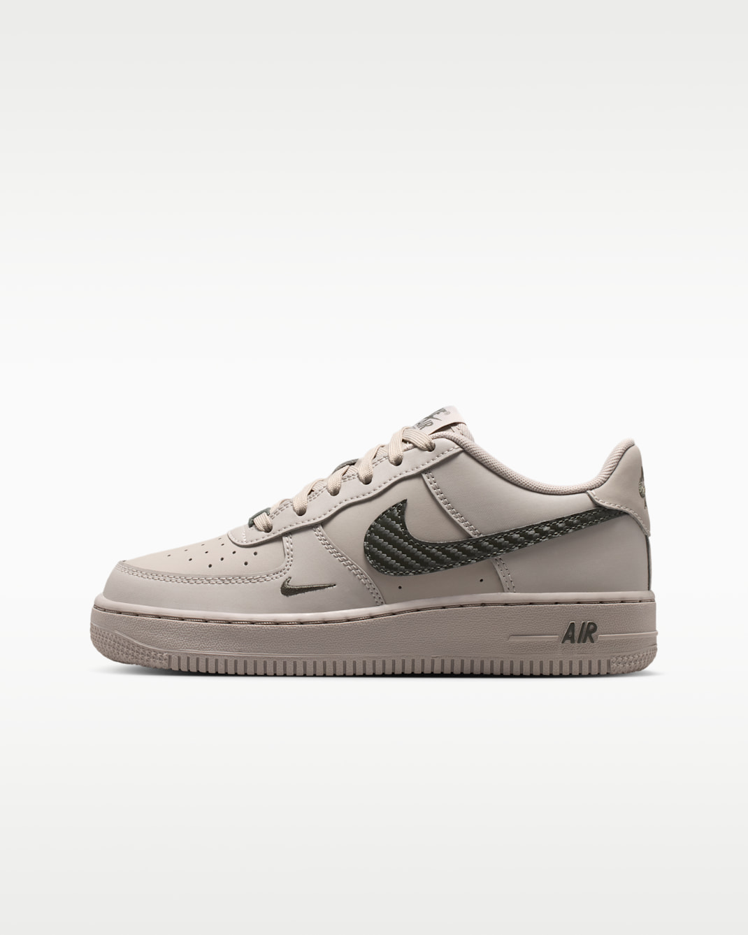Nike Air Force 1 Tech Essential Big Kids' Shoes - College Grey/Newsprint