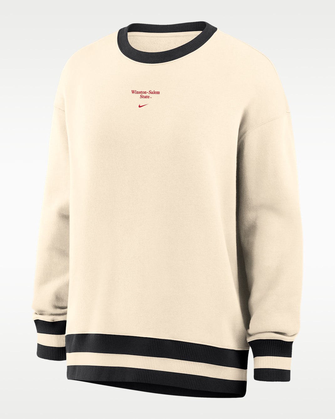 Sudadera oversized para mujer Nike College (Winston-Salem State University) Phoenix Fleece - Natural/Negro