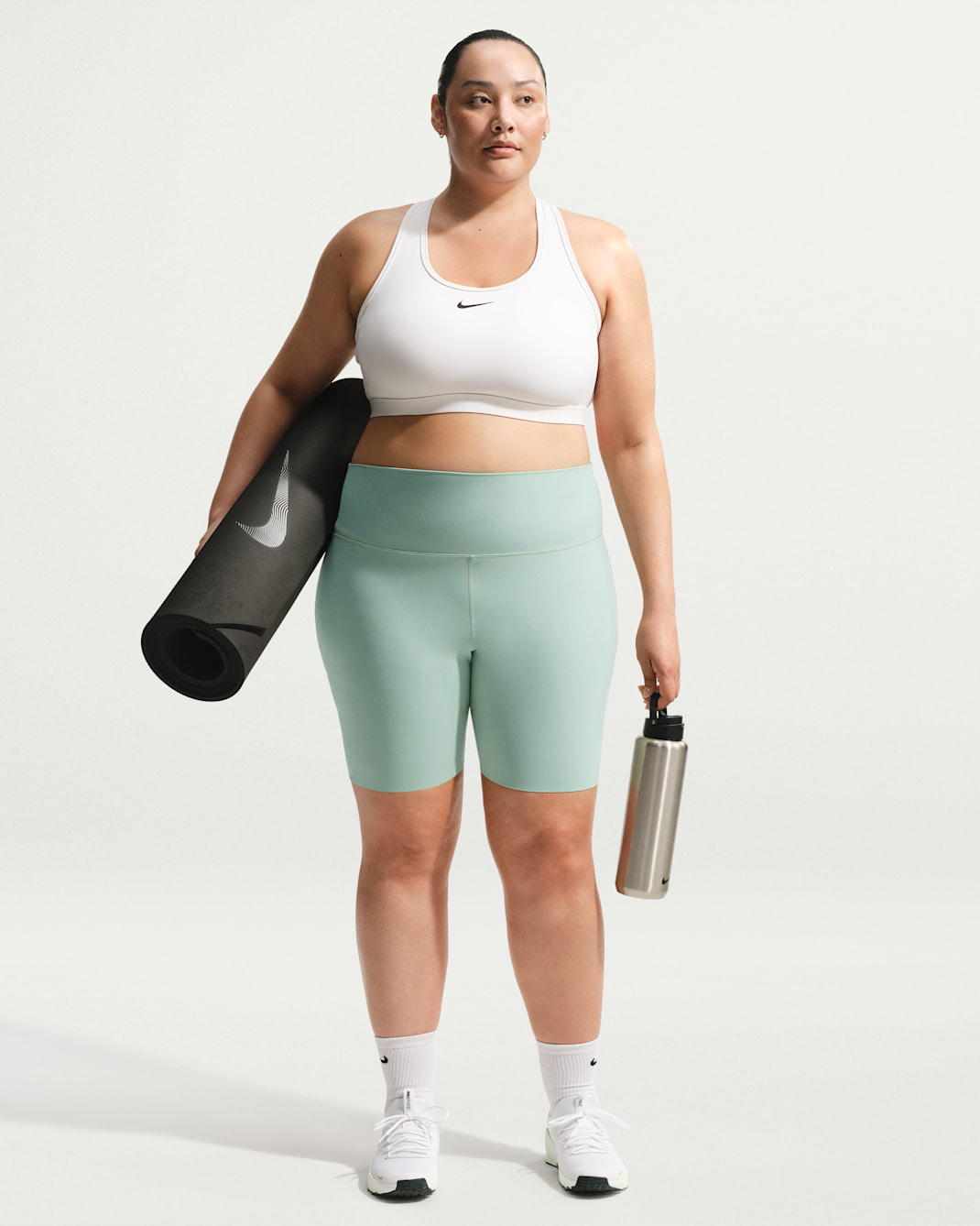 Nike Zenvy Women's High-Waisted 20.5cm (approx.) Biker Shorts (Plus Size) - Steam/White