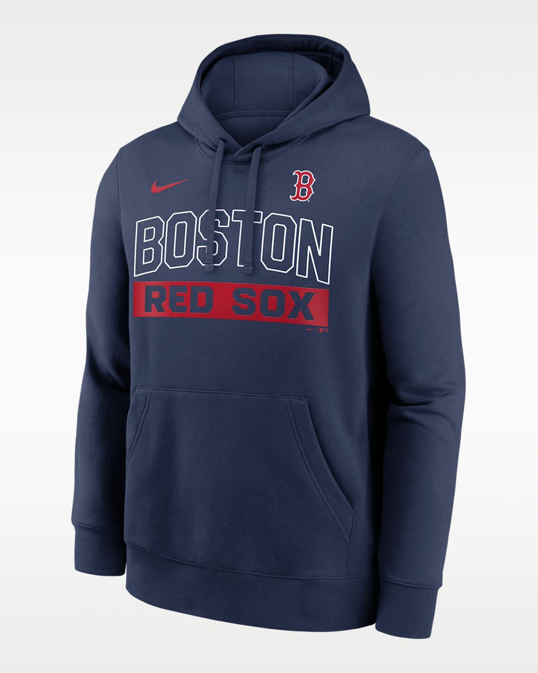Sudadera con gorro sin cierre Nike de la MLB para hombre Boston Red Sox Club - Azul marino medianoche