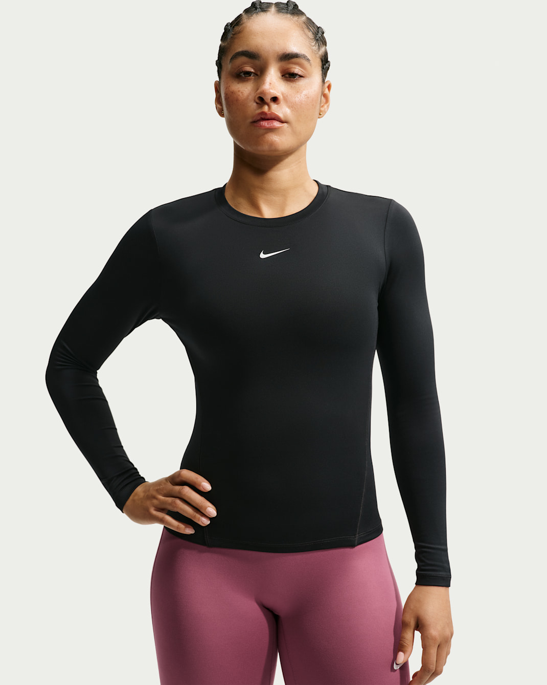 Maglia a manica lunga Dri-FIT Nike One Fitted – Donna - Nero/Bianco