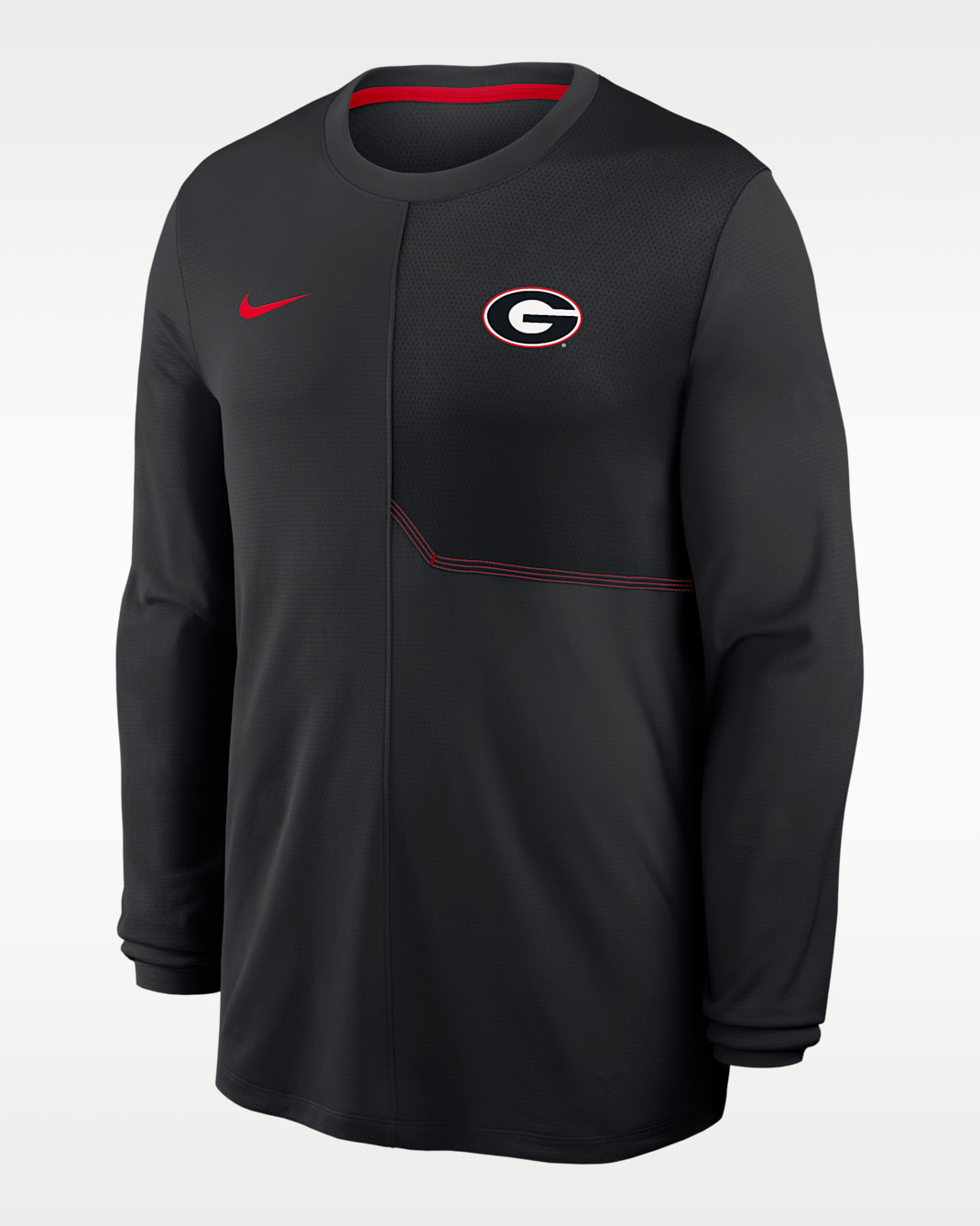Playera de manga larga universitaria Nike Dri-FIT para hombre Georgia Sideline Coach - Negro