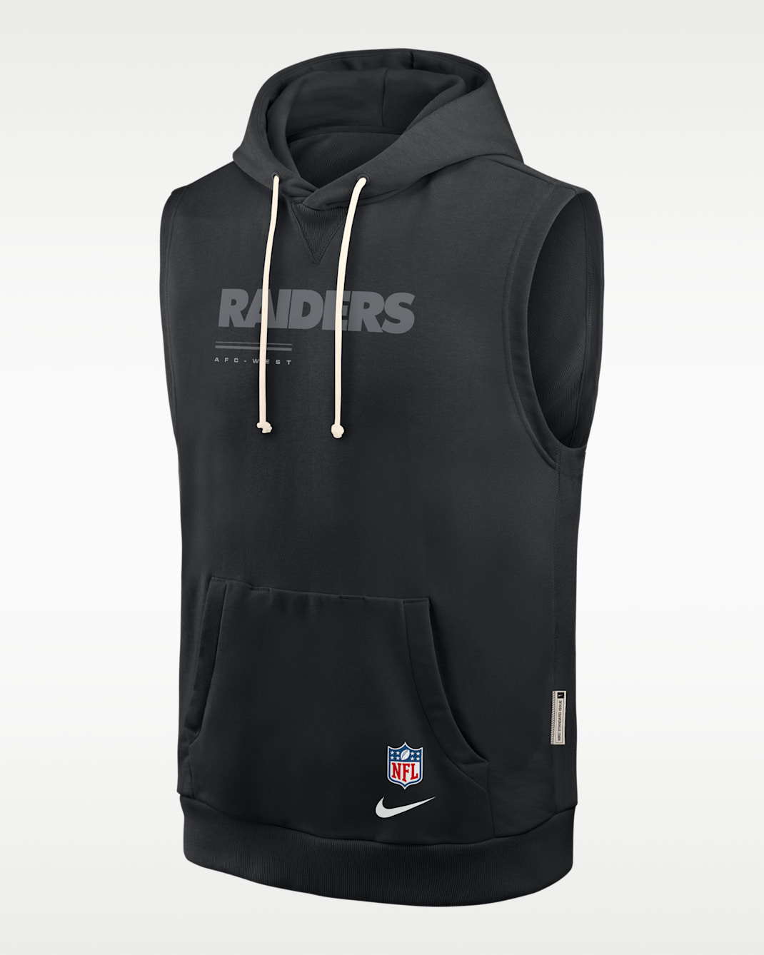 Las Vegas Raiders Sideline Men's Nike Dri-FIT NFL Sleeveless Pullover Hoodie - Black
