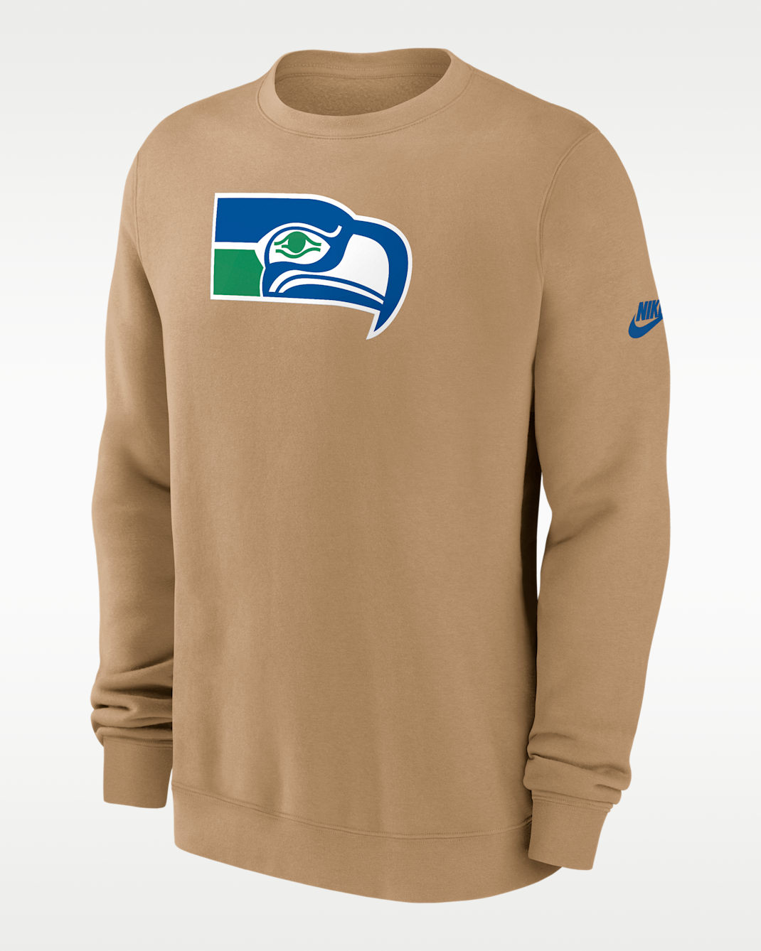 Seattle Seahawks Swing Pass Rewind Club Men's Nike NFL Pullover Crew - Tan/Beige