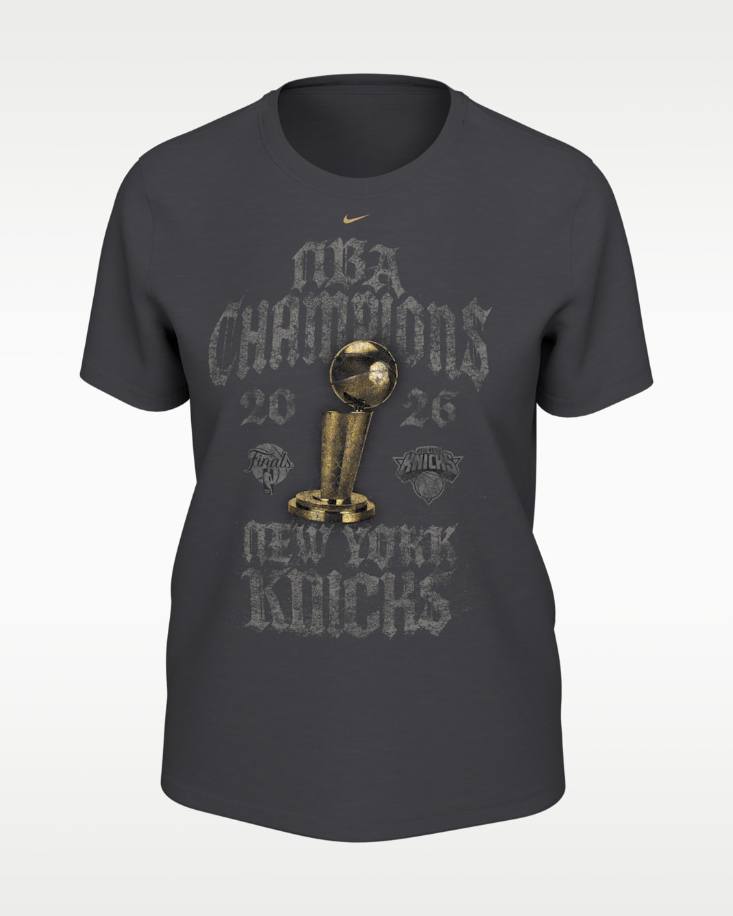 New York Knicks 2025-26 NBA Champions Women's Nike Locker Room T-Shirt - Anthracite