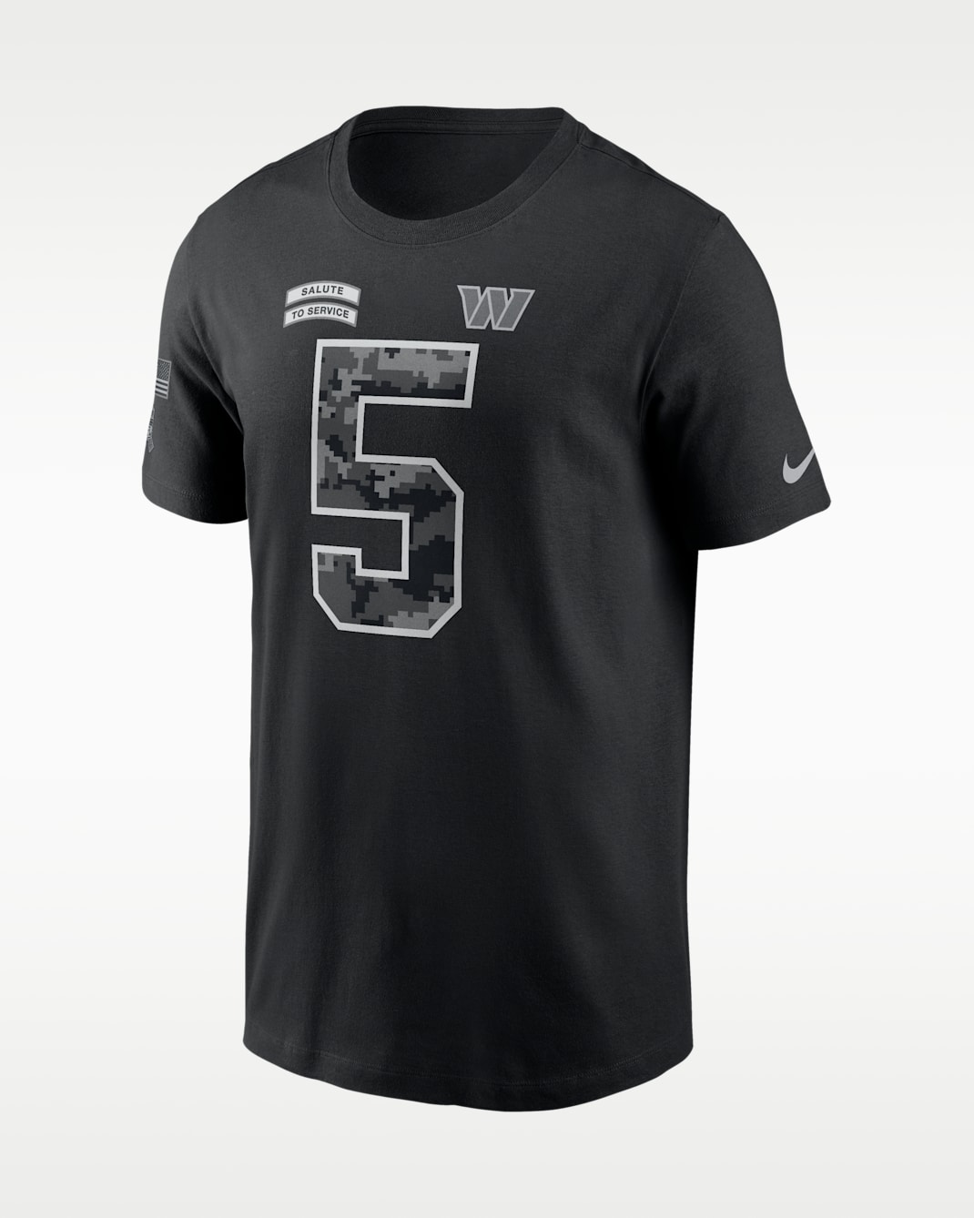 Jayden Daniels Washington Commanders Salute to Service Men's Nike NFL T-Shirt - Black