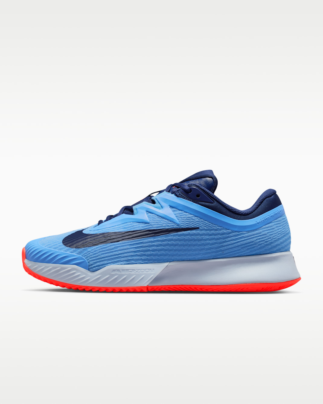 Nike Vapor Pro 3 Toprak Kort Erkek Tenis Ayakkabısı - University Blue/Beyaz/Hot Lava/Midnight Navy
