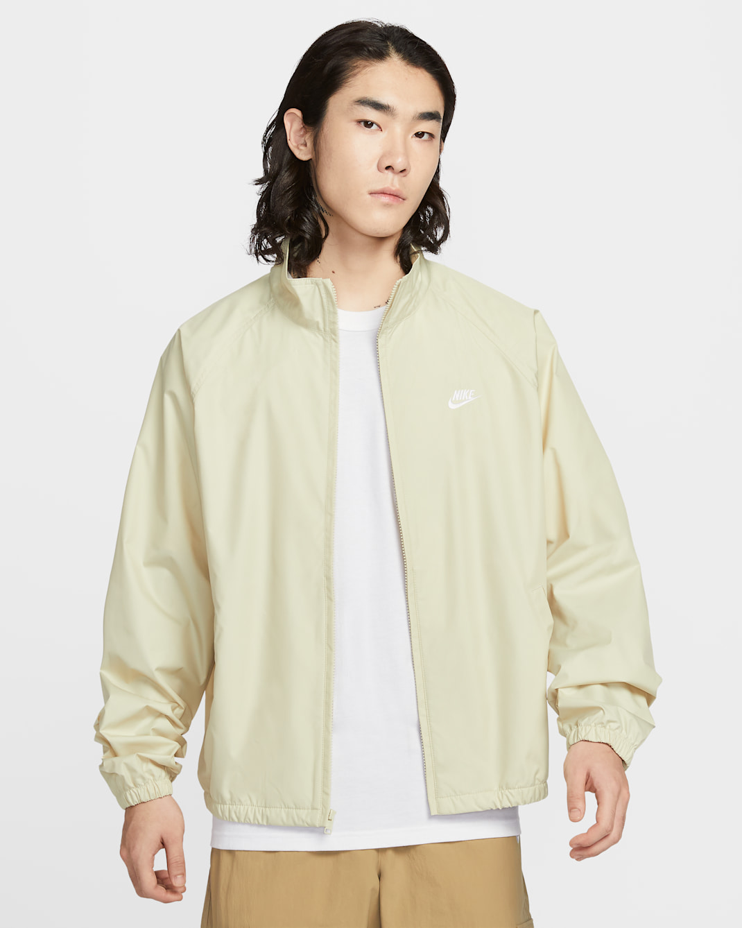 ナイキ スポーツウェア クラブ メンズ ロスコー フルジップ ジャケット - ライトカーキ/ホワイト
