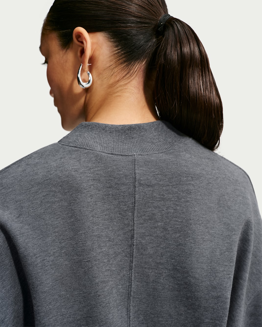 Nike Studio Fleece Lightweight "French Terry" Women's Oversized Cropped Pleated Crew