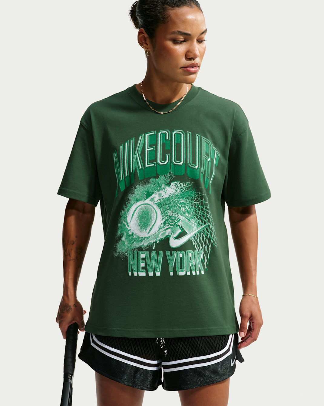 NikeCourt Slam Tennis T-Shirt - Fir