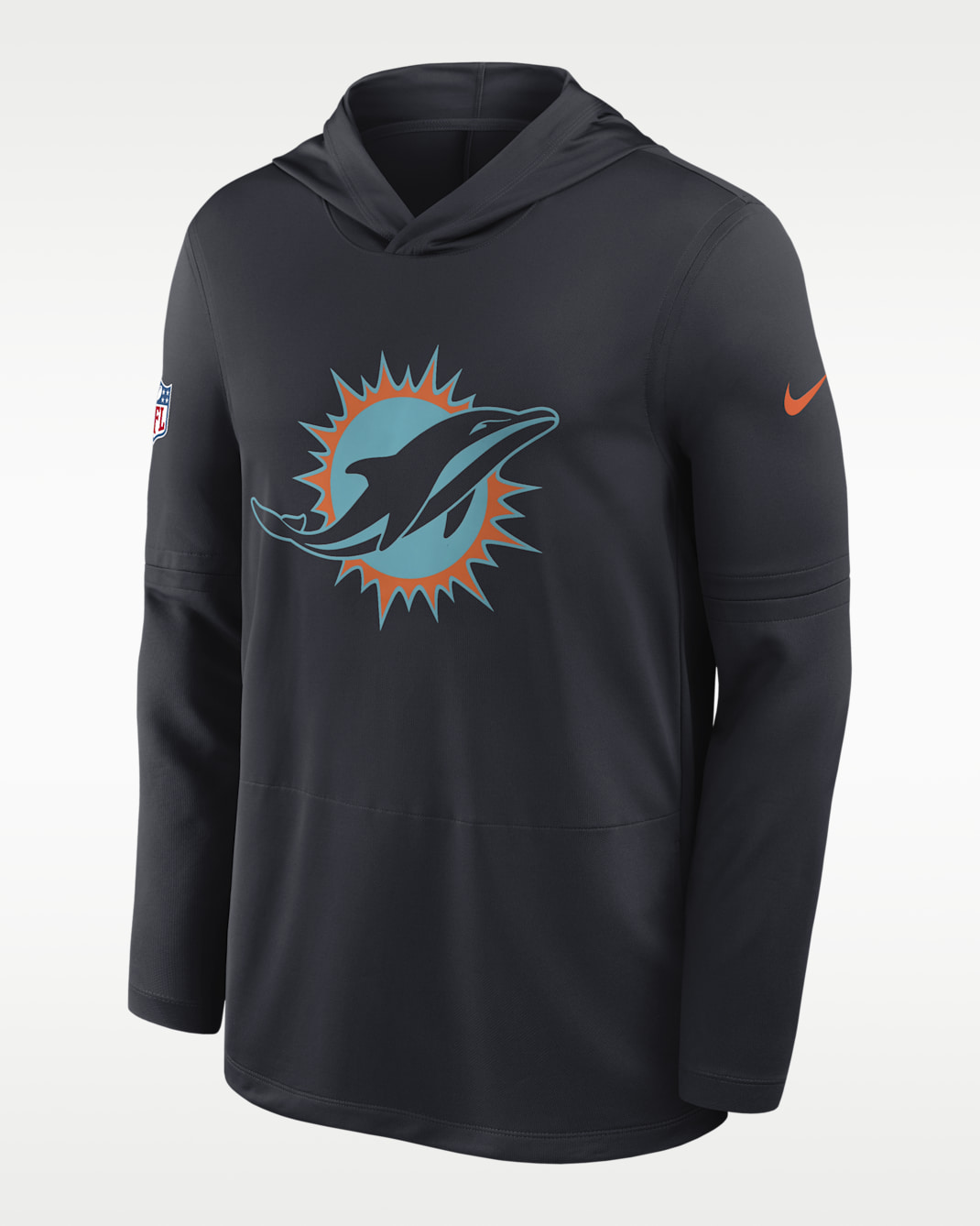 Miami Dolphins Rivalries Collection Sideline Men's Nike Dri-FIT NFL Long-Sleeve Hooded Top - Navy