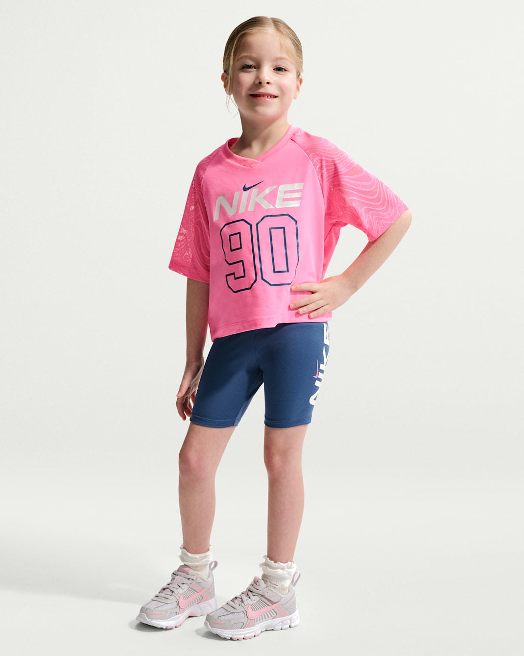 Conjunto de dos piezas de shorts de ciclismo Dri-FIT Easy Breezy para niños talla pequeña Nike - Azul marino místico