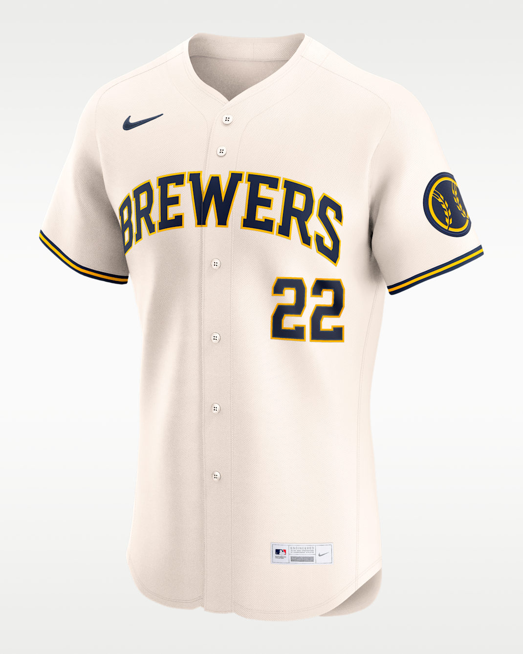 Christian Yelich Milwaukee Brewers Men's Nike Dri-FIT ADV MLB Elite Jersey - Cream
