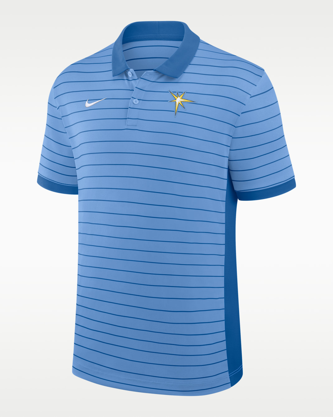 Polo Nike Dri-FIT de la MLB para hombre de los Tampa Bay Rays Authentic Collection Striped Victory - Azul claro