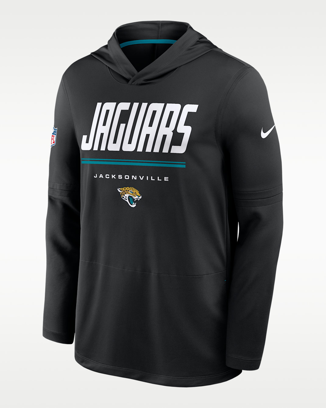 Playera de manga larga Nike Dri-FIT de la NFL con gorro para hombre Jacksonville Jaguars Sideline - Negro