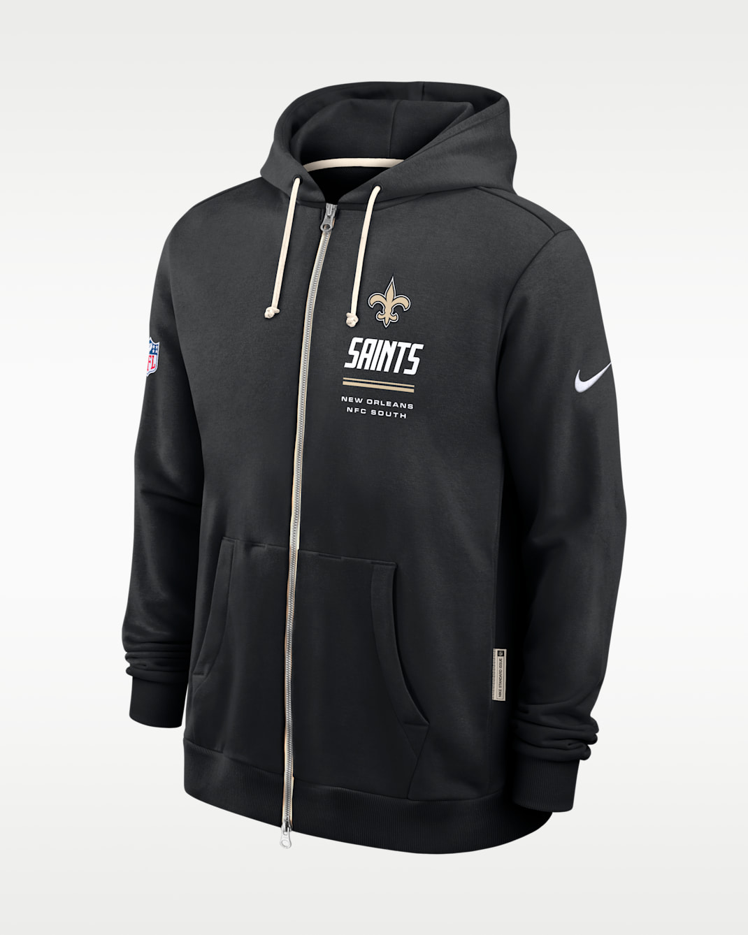 New Orleans Saints Sideline Standard Issue Men's Nike Dri-FIT NFL Full-Zip Hoodie - Black