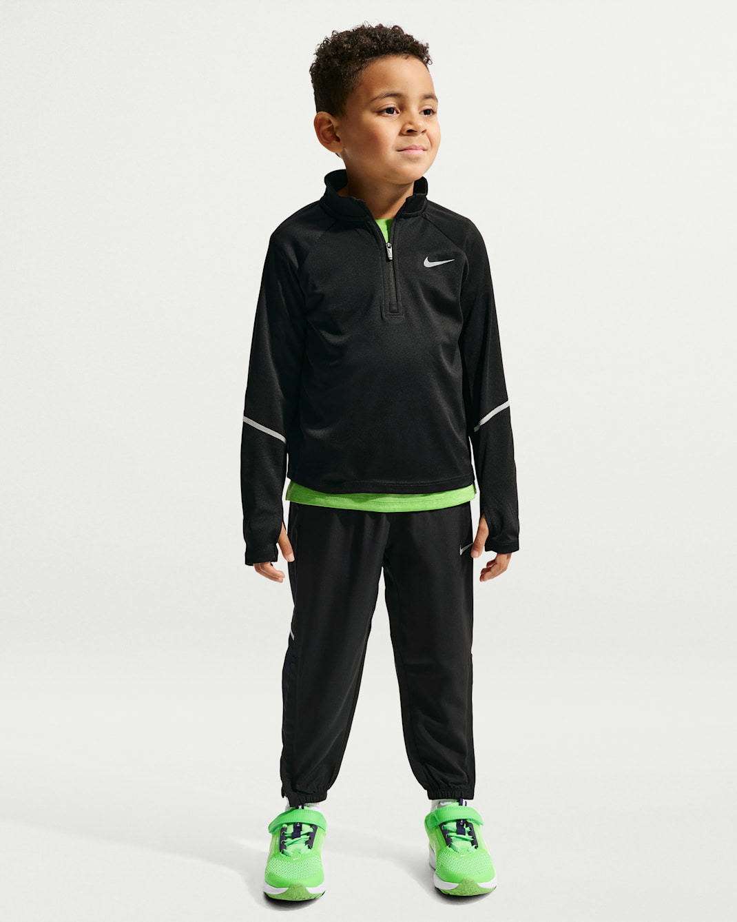 Ensemble pantalon et haut à quart de zip Nike Dri-FIT Miler pour enfant - Noir