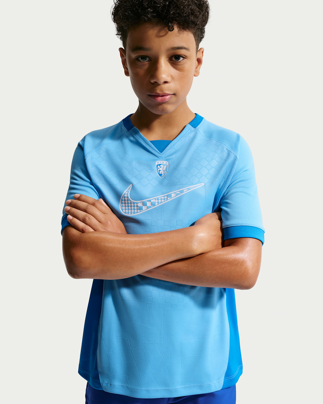 Nike Multi Renew Big Kids' (Boys') Short-Sleeve Top - Football Blue/Light Photo Blue/White
